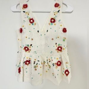 J Crew vintage embroidered top